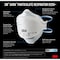 3M Particulate Respirator, N95, Aura, Flat-Fold, Low-Profile, 3-Panel, Nose Clip, White, 3 pk 9205P-3-DC - alternate 5